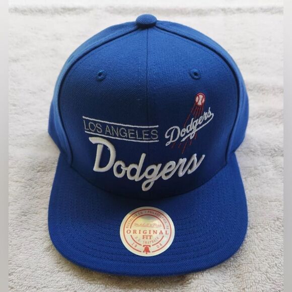 DODGERS|Mitchell & Ness|Official MLB Merch Snapback|Blue/White Retro Lockup - Picture 1 of 3